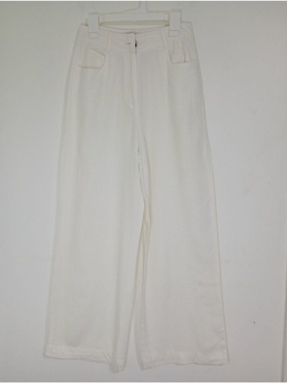 Emory Park Wide Leg Pants Button Zip Closure Size Small Lightweight Linen Blend